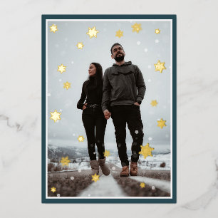 Foil Snowflake & Quiet Winter Night Holiday Card