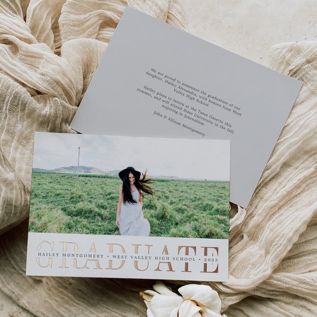 Foil Stripe | Photo Graduation Announcement (Creator Uploaded)