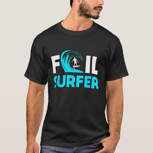 Foil Surfing Surfer Design   Ocean Wave Rider 1 T-Shirt (Front)