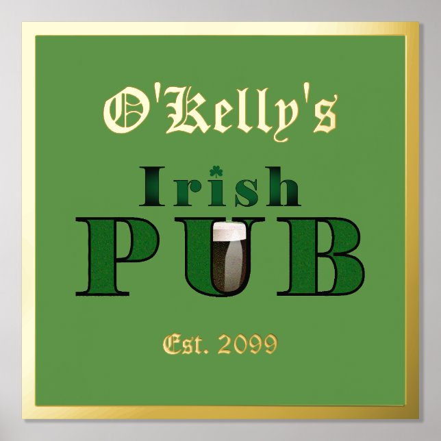 Foil Text Accent Irish Pub Print Poster (Front)