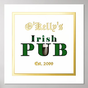 Foil Text Accent Irish Pub Print Poster