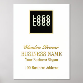 Foil Text Business Logo Print Poster