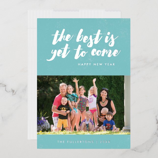 Foil The Best Is Yet to Come Card New Year - Blue (Envelope)