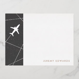 Foil The Jet Set Travel Stationery Card - Slate
