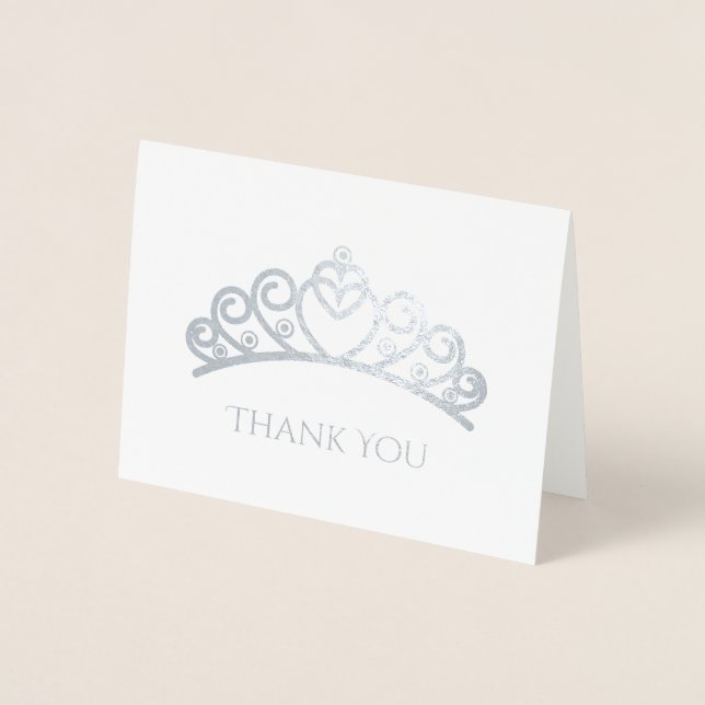 Foil Tiara Thank You Card (Front)