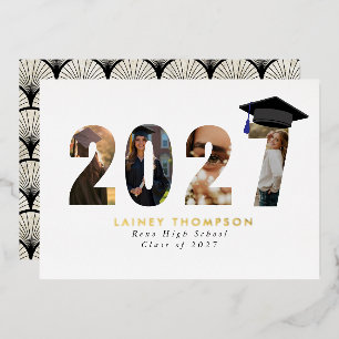 Foil Typography Geometric Grad Announcement