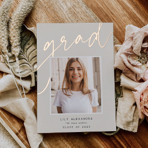 Foil Underlay Photo Graduation Announcement