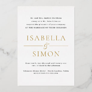 Foil Wedding Invitation Set - Wedding Invite