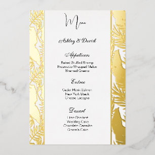 Foil Wedding Menu Card
