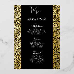 Foil Wedding Menu Card