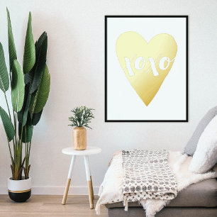 Foil XOXO Heart Valentine's Day Art Print Poster
