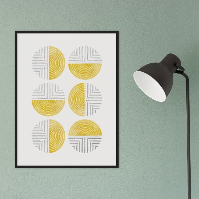 Foil Yellow Circle Geometric Art Print Poster (Creator Uploaded)