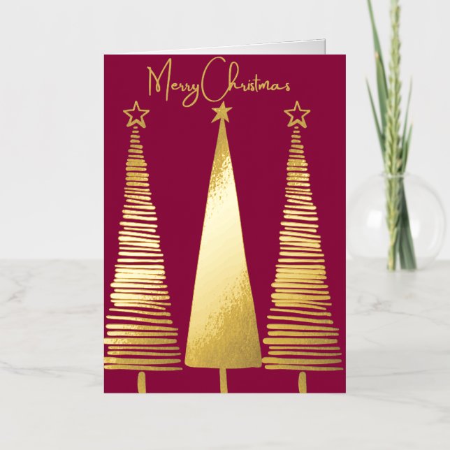 Foiled Christmas Tree's  Foil Greeting Card (Front)