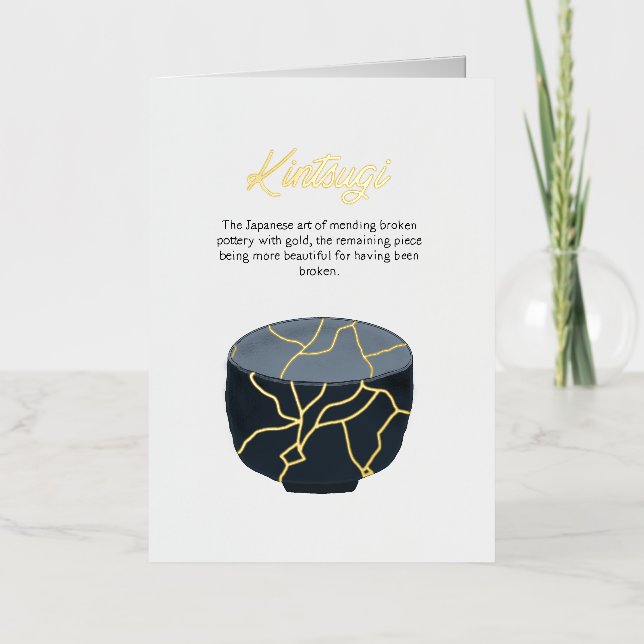 Foiled Kintsugi Golden Joinery Encouragement Card (Front)