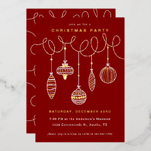 Foiled Pressed Christmas Ornaments Foil Holiday Card