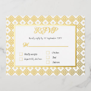 Foiled RSVP enclosure card with menu option