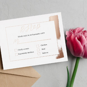 Foiled RSVP enclosure card with menu option