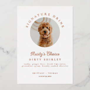 Foiled Signature Drink Wedding Bar Photo Sign Menu