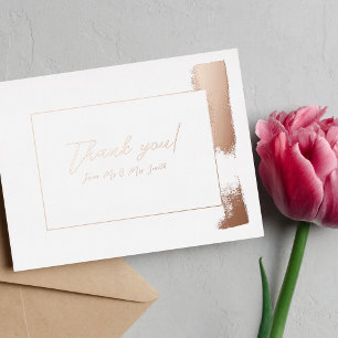 Foiled thank you wedding card