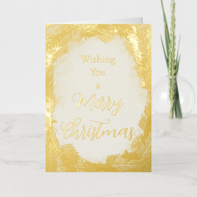 Foiled Wreaths Blank Christmas Card (Front)