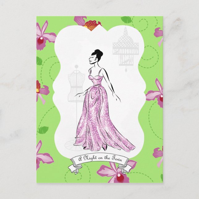 Fois à Paris Fashion Illustration Postcard (Front)