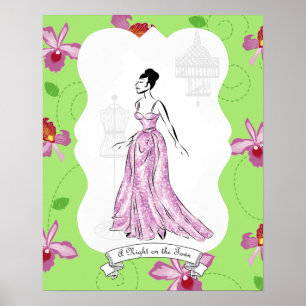 Fois à Paris Fashion Illustration Poster