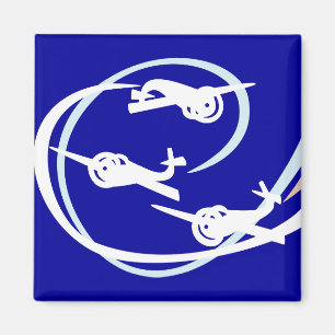 Fokker Air show white and blue Magnet