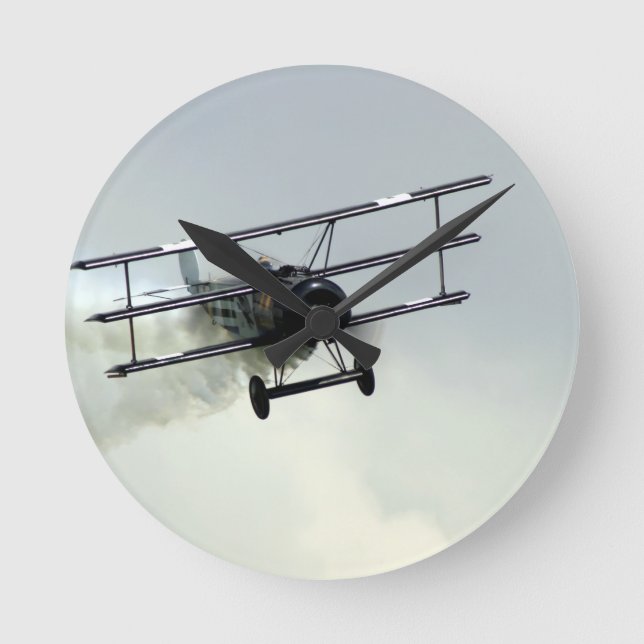 Fokker triplane round clock (Front)