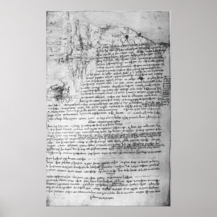 Fol.145v-b, page from Da Vinci's notebook Poster