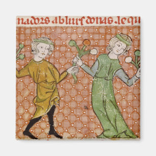 Fol.215v The Temptation: A Dancing Couple Magnet