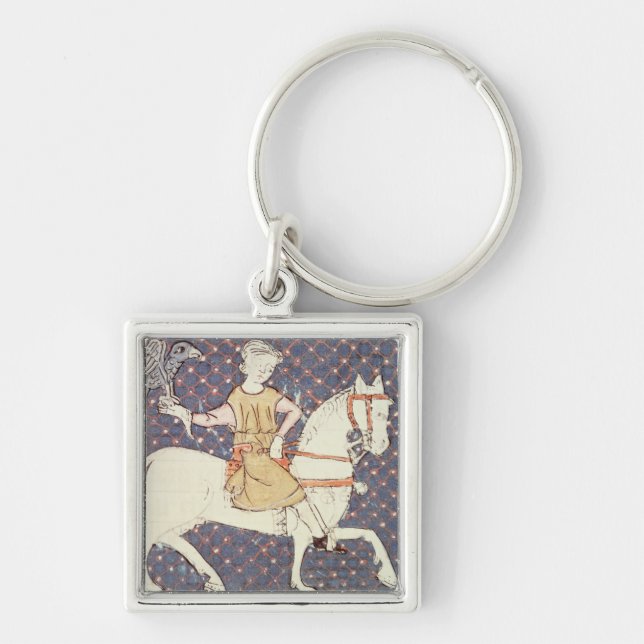 Fol.58v May: Falconry Key Ring (Front)