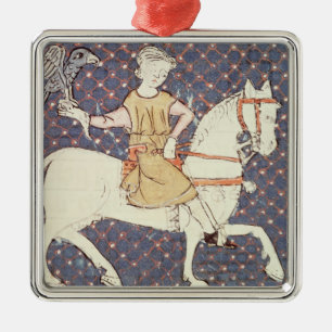 Fol.58v May: Falconry Metal Tree Decoration