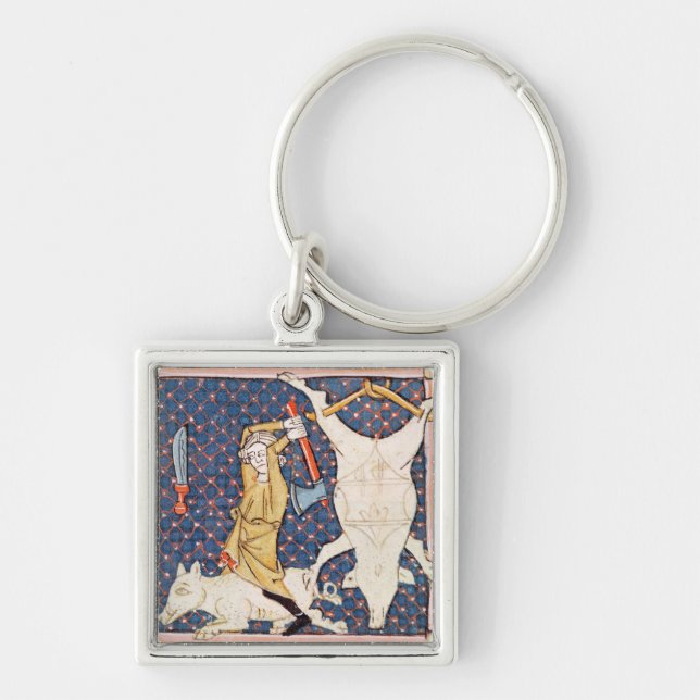 Fol.59v December: Killing Pigs Key Ring (Front)