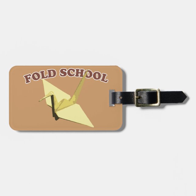 Fold School (Origami) Luggage Tag (Front Horizontal)