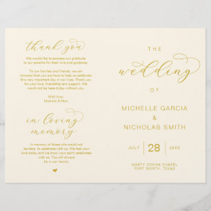 Foldable Wedding Programs, in Elegant Luxury theme