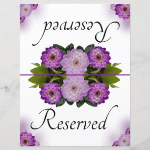 Foldable Wedding Reserved Dahlia Purple Floral