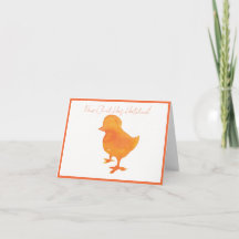 Folded Baby Chick Announcement Card