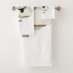 Folded Baby Panda Cute Origami Bath Towel Set
