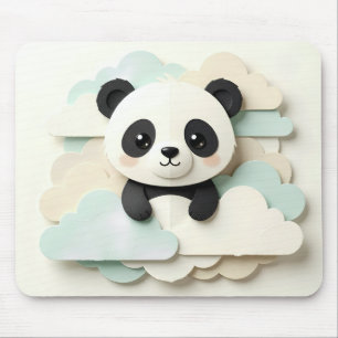Folded Baby Panda Cute Origami Mouse Pad