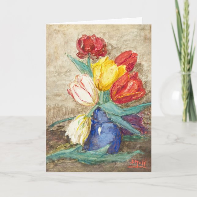 Folded Birthday Card Tulips (Front)