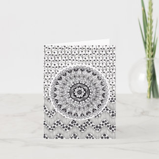 Folded Blank Note Card Doodle Medallion