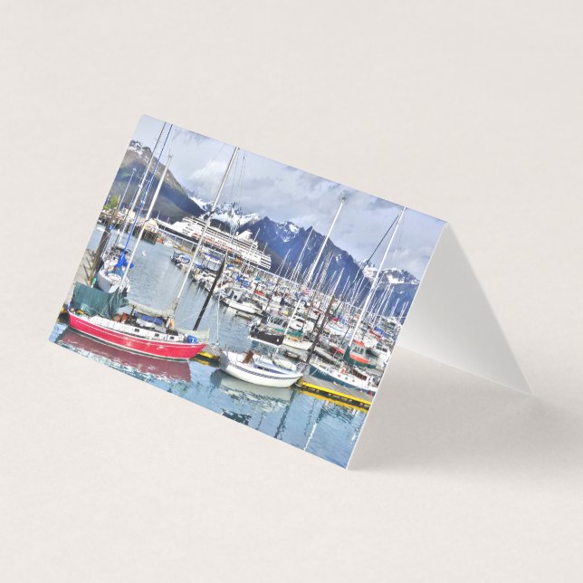 Folded blank note card of Seward Alaska (Front)