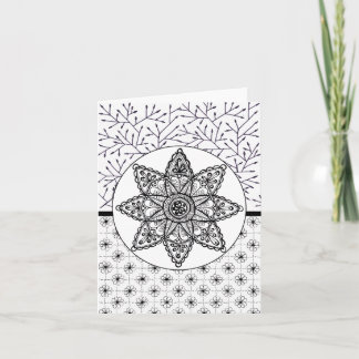 Folded Blank Note Card Star Flower