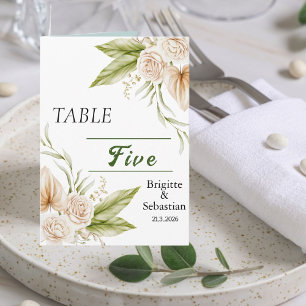 Folded Boho Delicate Pampas Photo Wedding Table No Invitation