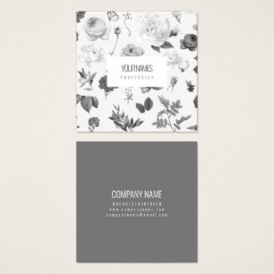 FOLDED BUSINESS CARD : "VINTAGE FLOWERS"
