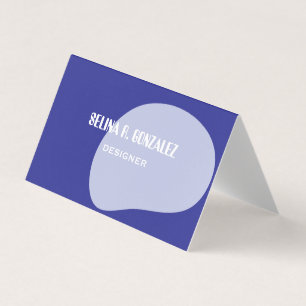 Folded Business Card with Blue Cool-Neutral Design