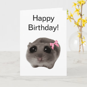 Folded Card Coquette Sad Hamster Meme