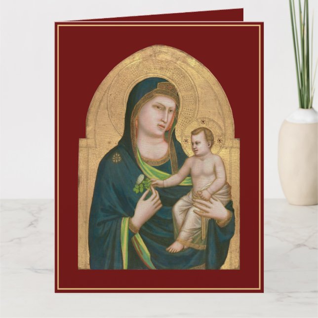 FOLDED CARD : MADONNA & CHILD : GIOTTO : 1337  (Front)