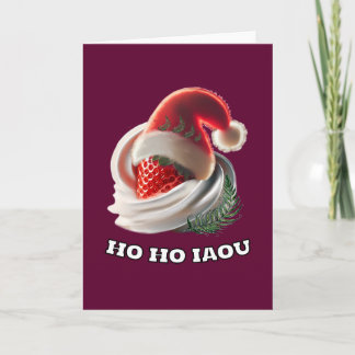 Folded Christmas Card Strawberry Cream NZ Fern 
