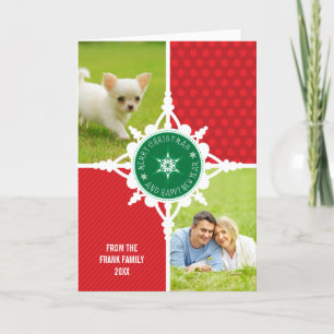 FOLDED CHRISTMAS PHOTO CARD :: snowflake dissected